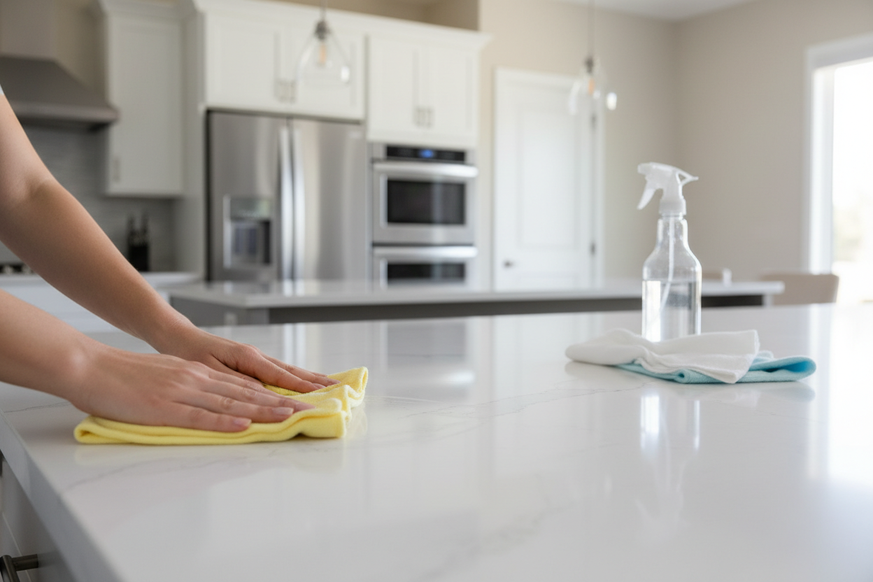 Kitchen countertop cleaning
