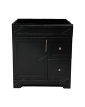 30" Black vanity with drawers