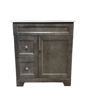 30" Iron grey solid wood vanity