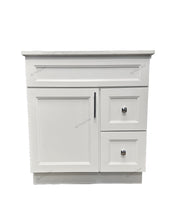 30" solid wood bathroom vanity with two drawers