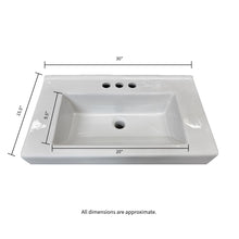 TOWANA 30" x 15.5" Compact Bathroom Vanity with Ceramic Sink