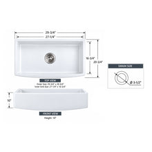 30" Porcelain Farmhouse Kitchen Sink – Curved Apron Front