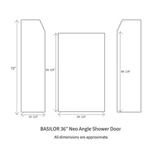 BASILOR 36" x 72" Frameless Neo Corner Shower Door