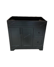 36" Black vanity with black handles