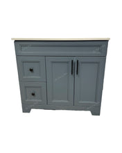 36" dark grey vanity with countertop