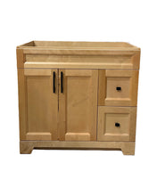 36" White oak vanity with drawers