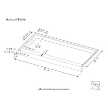 BASILOR 60" x 30" Rectangular Shower Base for alcove installation