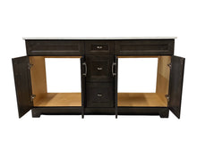 60" stained grey bathroom vanity with sot-closing doors