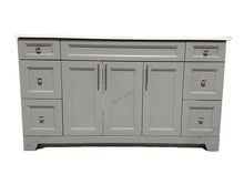 60" Light grey solid wood single sink vanity