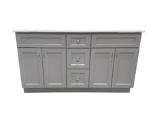 TOPAZ 60" Solid Wood Double Sink Bathroom Vanity