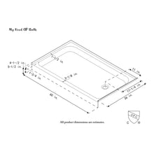 BASILOR 60" x 36" Rectangular Shower Base for alcove installation