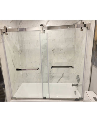 BASILOR 60" x 55" Framed Tub Door without Side Channels