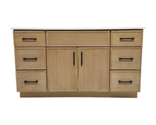 Slim Shaker 60-inch bathroom vanity with one sink and spacious drawers. 