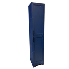 Navy Blue linen cabinet tower with black handles