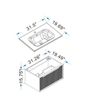 REMI 32" Fluted Floating Bathroom Vanity