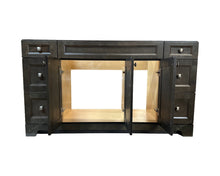 60" Single Sink solid wood bathroom vanity in stain finish wood colour