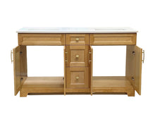 SAPPHIRE 60" Solid Wood Double Sink Bathroom Vanity