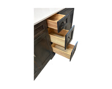72" Iron Grey vanity with solid wood dovetail drawers. 