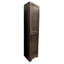 Iron grey solid wood bathroom linen cabinet 