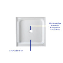 BASILOR 36" x 36" Square Shower Base for alcove installation