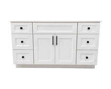TOPAZ 60" Solid Wood Single Sink Bathroom Vanity- 15" Drawers