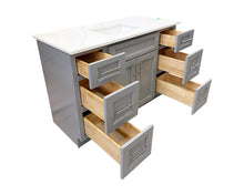 48inch light grey bathroom vanity with top.