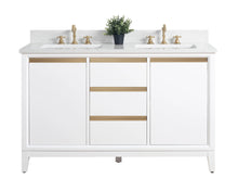 Aurora 54" Double Sink Bathroom Vanity with Engineered Marble Top