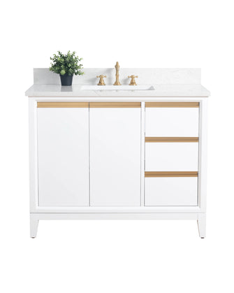 Aurora 42" Bathroom Vanity with Engineered Marble Top